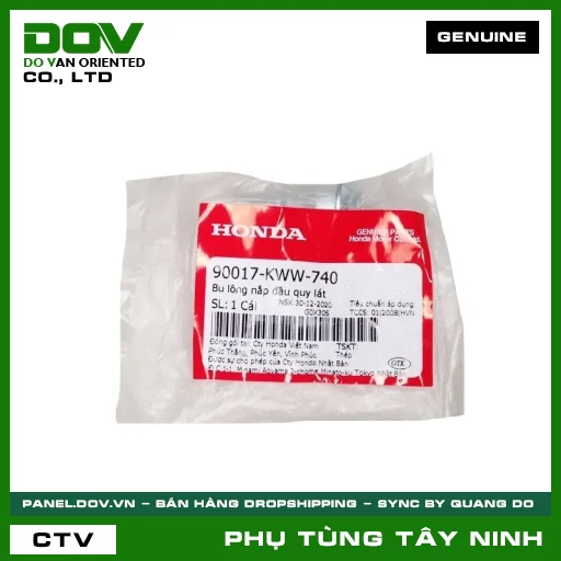 BU LÔNG (ỐC) NẮP ĐẦU QUY LÁT — 90017KWW740