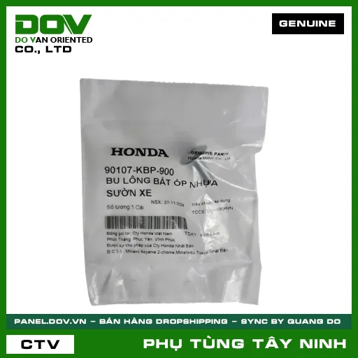 BU LÔNG (ỐC) BẮT ỐP NHỰA SƯỜN XE — 90107KBP900