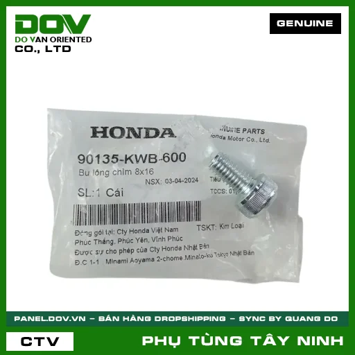 BU LÔNG (ỐC) CHÌM 8X16 — 90135KWB600