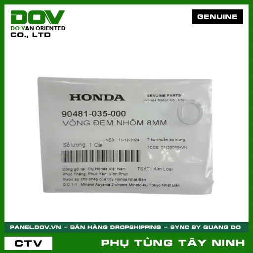 VÒNG ĐỆM NHÔM 8MM — 90481035000