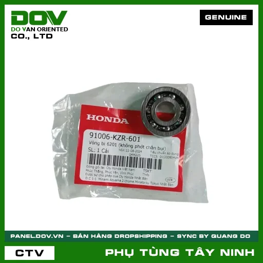 VÒNG BI 6201 (KHÔNG PHỚT CHẮN BỤI) — 91006KZR601