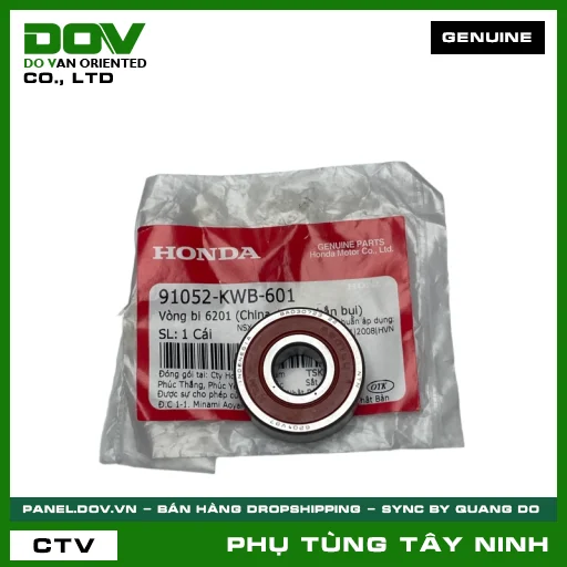 VÒNG BI 6201 (1 MẶT CHẮN BỤI) — 91052KWB601