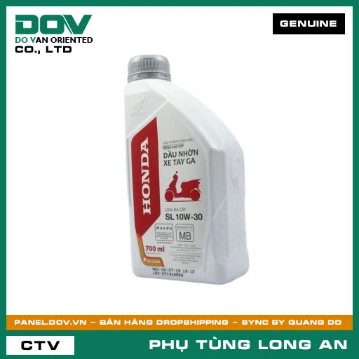 CHAI NHỚT ĐỘNG CƠ XE GA SL-MB10W-30 700ML HONDA — 082322MBK0LVD