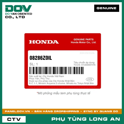 CHAI 50ML PHỤ GIA NHỚT NHỚT (SUPER ZOIL) HONDA — 08286ZOIL