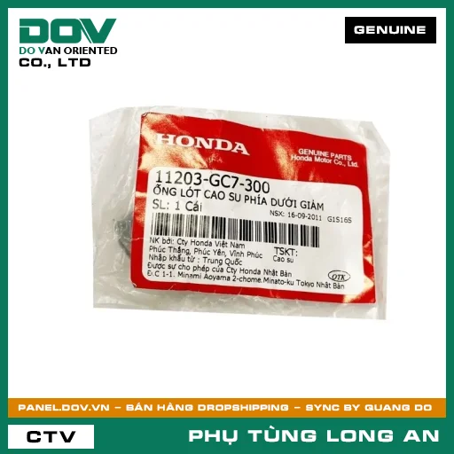 ỐNG LÓT CAO SU PHÍA DƯỚI GIẢM HONDA SH 125/150, VISION 110 — 11203GC7300