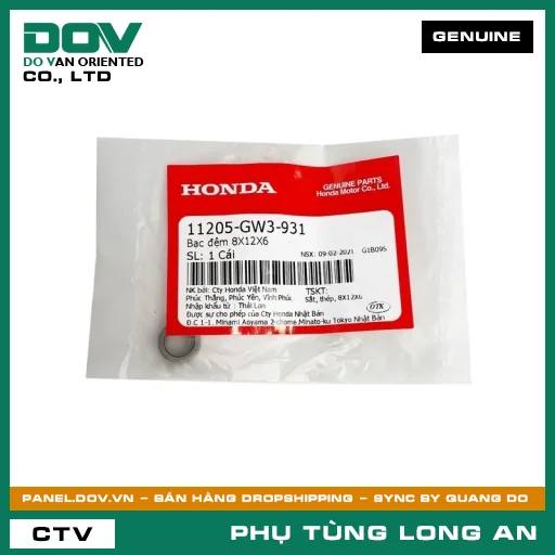 BẠC ĐỆM 8X12X6 HONDA AIR BLADE 110, CLICK 110, LEAD 110, VISION 110 — 11205GW3931