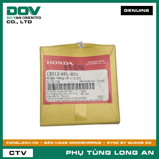 BỘ XÉC MĂNG CỐT 1 (0.25) HONDA SUPER DREAM, WAVE 100, WAVE ALPHA, WAVE RSX 110 — 13012KFL851