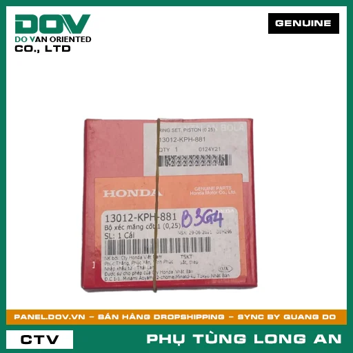 BỘ XÉC MĂNG CỐT 1 (0,25) HONDA  — 13012KPH881