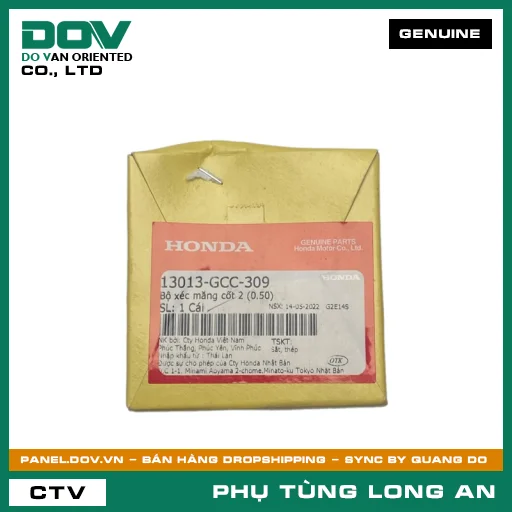 BỘ XÉC MĂNG CỐT 2 (0.50) HONDA AIR BLADE 110, CLICK 110 — 13013GCC309
