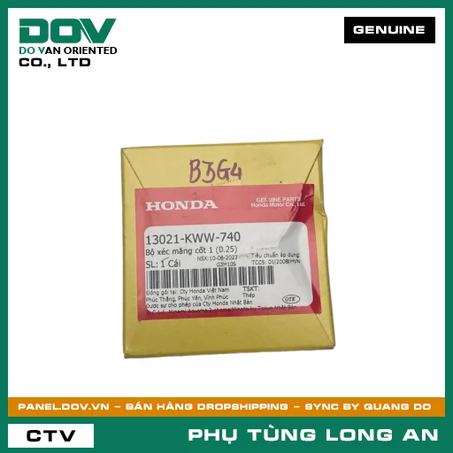 BỘ XÉC MĂNG CỐT 1 (0.25) HONDA AIR BLADE 110, BLADE 110, DREAM 110, VISION 110, WAVE ALPHA 110, WAVE RSX 110 — 13021KWW740