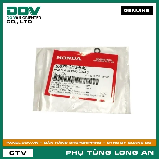 PHỐT O VÍT XẢ XĂNG 1.3X4.3 HONDA AIR BLADE 110, BLADE 110, CB250 NIGHTHAWK, CLICK 110, DREAM 110, FUTURE 125, FUTURE NEO, SUPER DREAM, WAVE 100, WAVE ALPHA, WAVE ALPHA 110, WAVE RSX 110 — 16075GHB640