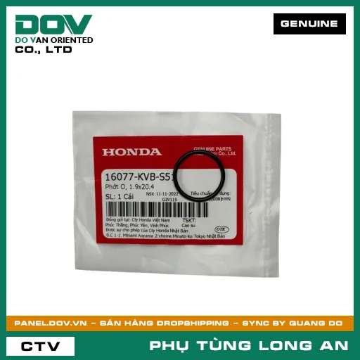 PHỐT O, 1.9X20.4 HONDA AIR BLADE 125, AIR BLADE 125/150, AIR BLADE 125/160, LEAD 125, MSX 125, SH MODE, VARIO 160, VISION 110 — 16077KVBS51
