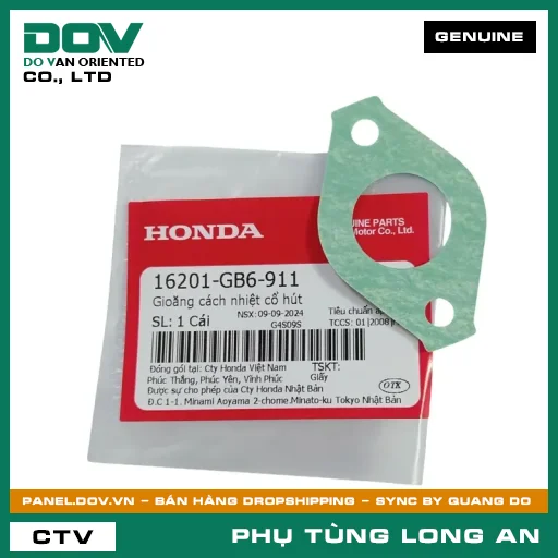 GIOĂNG CÁCH NHIỆT CỔ HÚT HONDA SUPER DREAM, WAVE ALPHA — 16201GB6911