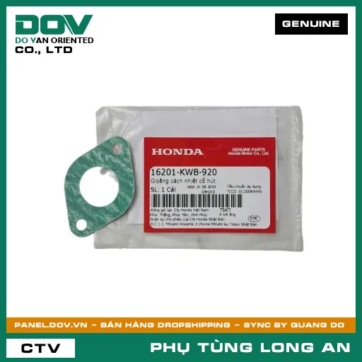 GIOĂNG CÁCH NHIỆT CỔ HÚT HONDA BLADE 110, DREAM 110, WAVE ALPHA 110, WAVE RSX 110 — 16201KWB920