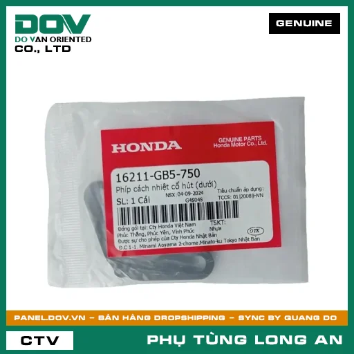 PHÍP CÁCH NHIỆT CỔ HÚT (DƯỚI) HONDA SUPER DREAM, WAVE ALPHA — 16211GB5750