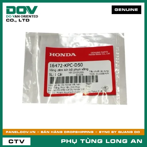 VÒNG ĐÊM KÍN BỘ PHUN XĂNG HONDA ADV350, AIR BLADE 110, AIR BLADE 125, AIR BLADE 125/150, AIR BLADE 125/160, CB150R, CB300R, CB650R, CBR650R, FUTURE 125, GOLDWING, LEAD 125, MSX 125, PCX, PCX 125, PCX 125/150, PCX 160, SH 125/150, SH 125/160, SH 350, SH MODE, SUPER CUB C125, VARIO 160, VISION 110, WAVE RSX 110, WINNER 150, WINNER R, WINNER X — 16472KPCD50