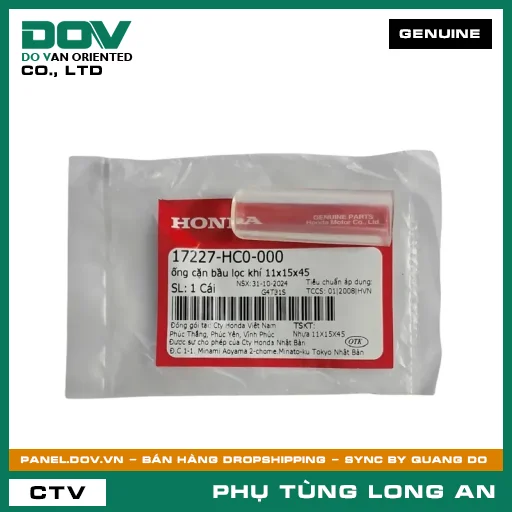 ỐNG CẶN BẦU LỌC GIÓ 11X15X45 HONDA FUTURE NEO, SUPER DREAM, WAVE 100, WAVE ALPHA — 17227HC0000