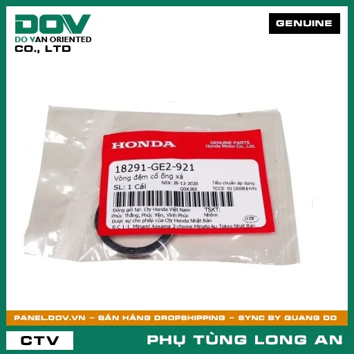 VÒNG ĐỆM CỔ ỐNG XẢ HONDA AIR BLADE 125, AIR BLADE 125/150, AIR BLADE 125/160, BLADE 110, DREAM 110, FUTURE 125, LEAD 125, PCX, PCX 125, PCX 125/150, PCX 160, SH 125/150, SH 125/160, SH MODE, VARIO 160, WAVE ALPHA 110, WAVE RSX 110 — 18291GE2921