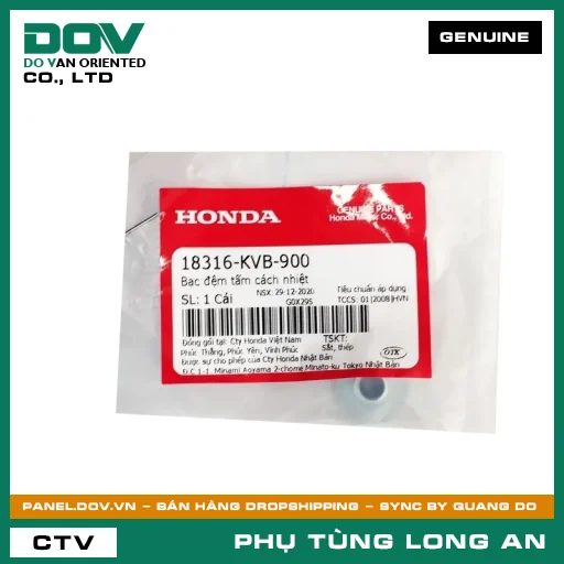 BẠC ĐỆM TẤM CÁCH NHIỆT HONDA AIR BLADE 110, AIR BLADE 125, AIR BLADE 125/150, AIR BLADE 125/160, CB350 H'NESS, CLICK 110, DREAM 110, LEAD 125, PCX, PCX 125, SH MODE, VISION 110 — 18316KVB900
