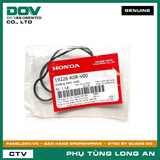 GIOĂNG BƠM NƯỚC HONDA AIR BLADE 125/160, LEAD 125, PCX 160, SH 125/150, SH 125/160, SH MODE, VARIO 160 — 19226K0RV00