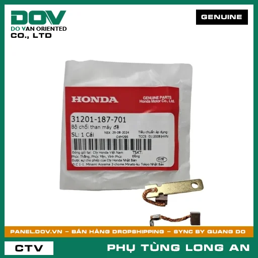BỘ CHỔI THAN MÁY ĐỀ HONDA SUPER DREAM, WAVE 100, WAVE ALPHA — 31201187701