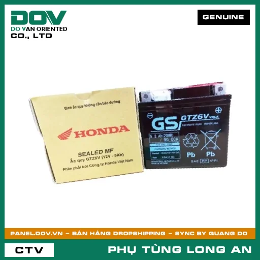 BÌNH ẮC QUY GTZ6V HONDA AIR BLADE 125, AIR BLADE 125/160, LEAD 125, PCX, PCX 125, SH 125/150, SH 125/160, SH MODE, VARIO 160, VISION 110, WINNER 150, WINNER R, WINNER X — 31500K01901