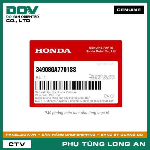 BỘ BÓNG ĐÈN T10 (12V 3.4W) HONDA  — 34908GA7701SS