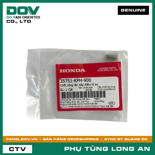 CHỐT CÔNG TẮC TIẾP ĐIỂM LÒ XO HONDA CB150R, CB350 H'NESS, CBR150R, FUTURE NEO, MSX 125, WAVE RSX 110, WINNER 150, WINNER R, WINNER X — 35751KPH900