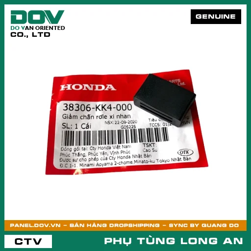 GIẢM CHẤN RƠLE XI NHAN HONDA AIR BLADE 110, AIR BLADE 125, CB250 NIGHTHAWK, CB350 H'NESS, CB650R, CBR150R, CBR650R, CLICK 110, FUTURE 125, FUTURE NEO, LEAD 125, MSX 125, PCX, REBEL 1100, REBEL 300, REBEL 500, SH 125/150, SH 350, SH MODE, SUPER DREAM, WAVE 100, WAVE ALPHA, WAVE ALPHA 110, WAVE RSX 110 — 38306KK4000