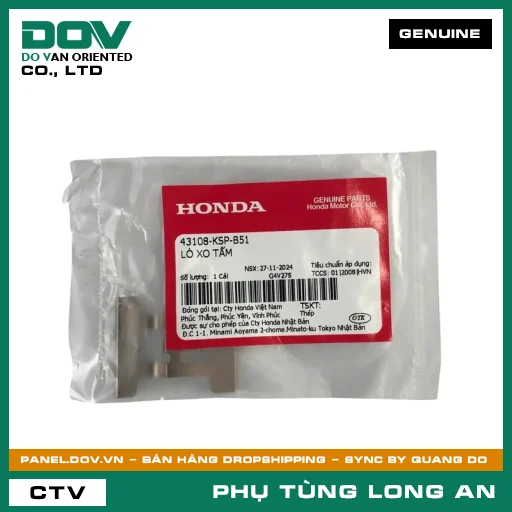 LÒ XO TẤM HONDA CB150R, CB300R, CB350 H'NESS, MSX 125, WINNER 150, WINNER R, WINNER X — 43108KSPB51