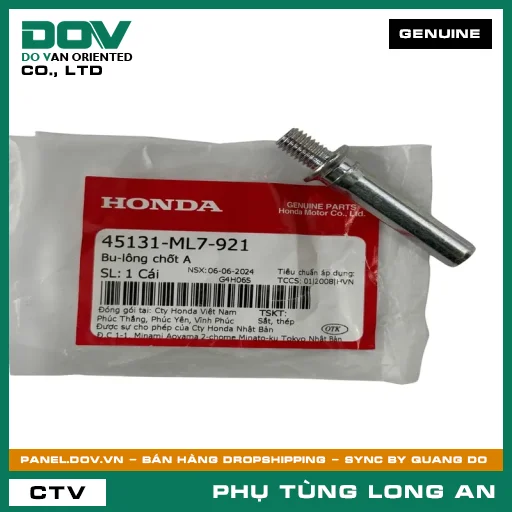 BU-LÔNG CHỐT A HONDA CB250 NIGHTHAWK, CB350 H'NESS, REBEL 300, REBEL 500, SH 125/150, SH 125/160 — 45131ML7921
