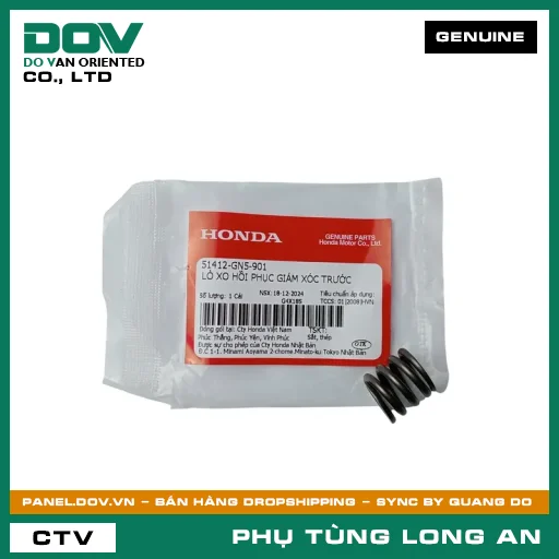 LÒ XO HỒI PHỤC GIẢM XÓC TRƯỚC HONDA AIR BLADE 110, AIR BLADE 125, BLADE 110, CLICK 110, DREAM 110, FUTURE 125, FUTURE NEO, SUPER CUB C125, SUPER DREAM, VARIO 160, VISION 110, WAVE 100, WAVE ALPHA 110, WAVE RSX 110 — 51412GN5901