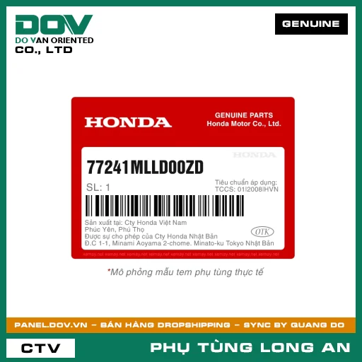 ỐP DƯỚI PHẢI PHÍA SAU *NHA86M* HONDA  — 77241MLLD00ZD