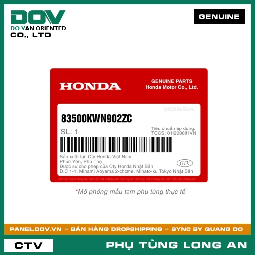 ỐP SƯỜN PHẢI*R-340C* HONDA  — 83500KWN902ZC