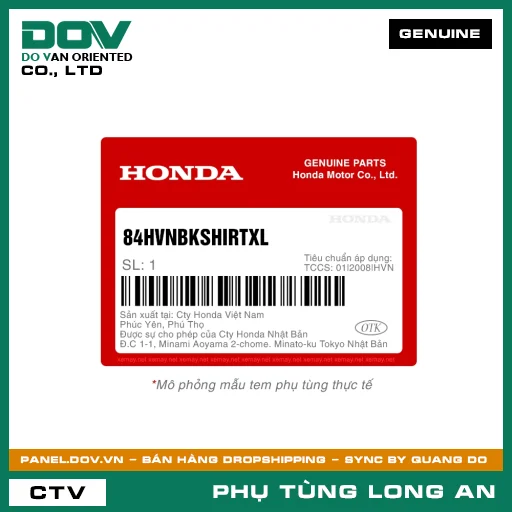 ÁO SƠ MI +84HONDABIKERS SIZE XL HONDA  — 84HVNBKSHIRTXL