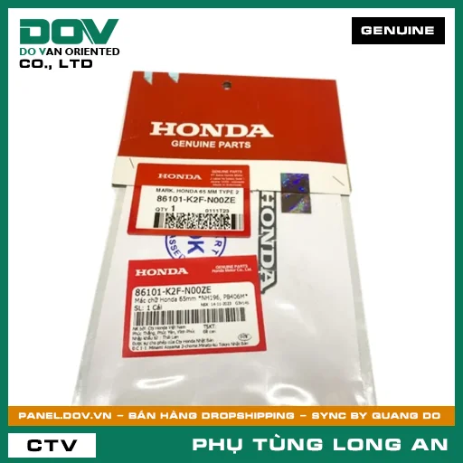 MÁC CHỮ HONDA 65MM *NH196, PB406M* HONDA  — 86101K2FN00ZE