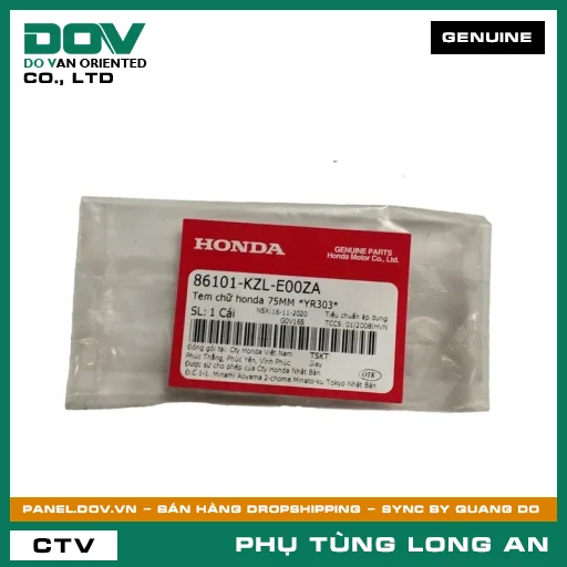 TEM CHỮ HONDA 75MM *YR303* HONDA VISION 110 — 86101KZLE00ZA
