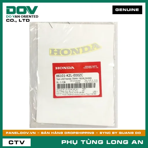 TEM CHỮ HONDA 75MM *B206,NHA69 HONDA VISION 110 — 86101KZLE00ZC