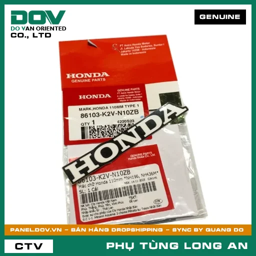 MÁC CHỮ HONDA 110MM *NH196, NH436M* HONDA — 86103K2VN10ZB