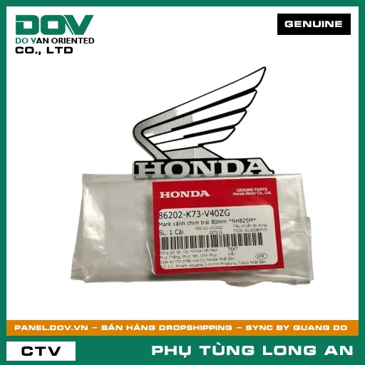 MARK CÁNH CHIM TRÁI 80MM *NHB25M* HONDA FUTURE 125 — 86202K73V40ZG