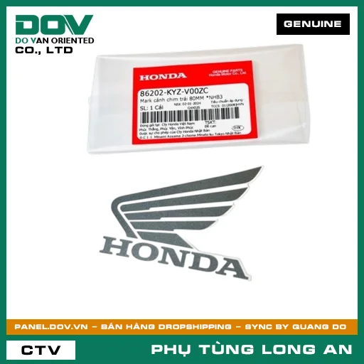 MARK CÁNH CHIM TRÁI 80MM *NHB3 HONDA — 86202KYZV00ZC
