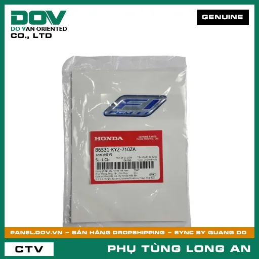 TEM CHỮ FI HONDA AIR BLADE 125, FUTURE 125, LEAD 125, PCX 125, SH 125/150, SH MODE, VISION 110, WAVE RSX 110, WINNER 150 — 86531KYZ710ZA