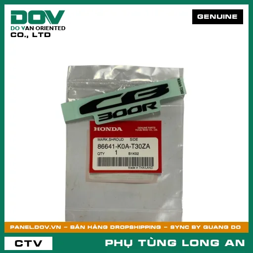 TEM TẤM ỐP BÌNH XĂNG HONDA — 86641K0AT30ZA
