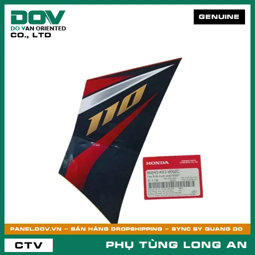 TEM B ỐP TRƯỚC PHẢI*R340* HONDA WAVE RSX 110 — 86643K03V00ZC