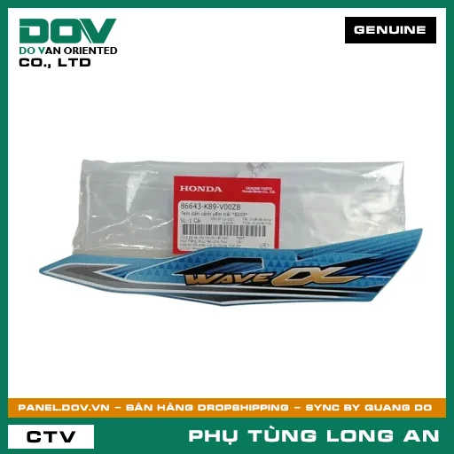 TEM DÁN CÁNH YẾM TRÁI *B203* HONDA WAVE ALPHA 110 — 86643K89V00ZB