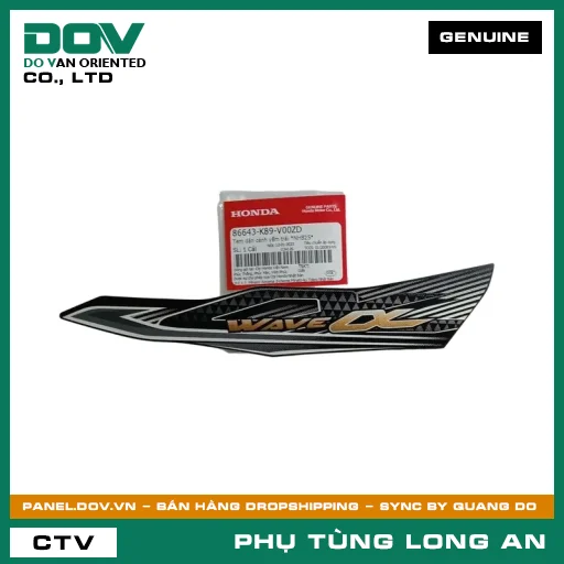 TEM DÁN CÁNH YẾM TRÁI *NHB25* HONDA WAVE ALPHA 110 — 86643K89V00ZD