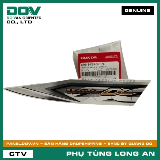 TEM CÁNH YẾM TRÁI *NHB55P* HONDA WAVE ALPHA 110 — 86643K89V20ZC