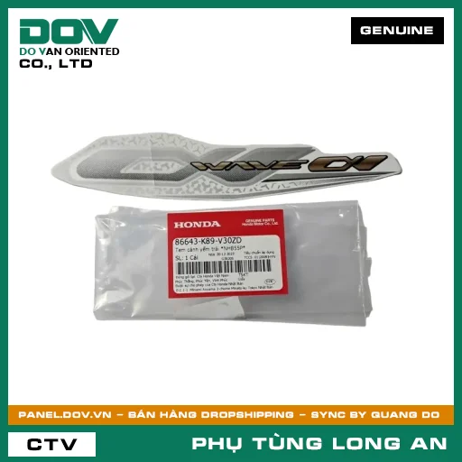 TEM CÁNH YẾM TRÁI *NHB55P* HONDA WAVE ALPHA 110 — 86643K89V30ZD