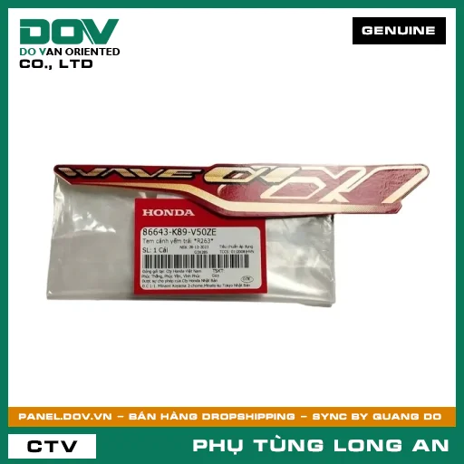 TEM CÁNH YẾM TRÁI *R263* HONDA WAVE ALPHA 110 — 86643K89V50ZE