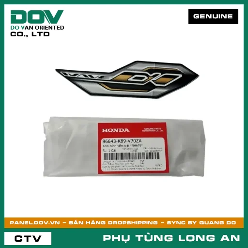 TEM CÁNH YẾM TRÁI *NHA76* HONDA WAVE ALPHA 110 — 86643K89V70ZA